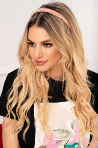 Cordeluta dama rose cu margelute sclipitoare