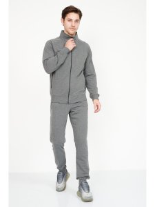 Trening Barbat Din Bumbac cu Fermoar fara Gluga Gri