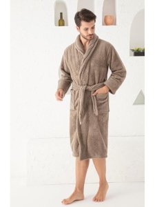 Halat Barbat din Cocolino cu Buzunare si Cordon 011 Maro