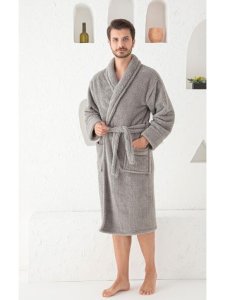 Halat Barbat din Cocolino cu Buzunare si Cordon 013 Gri Inchis