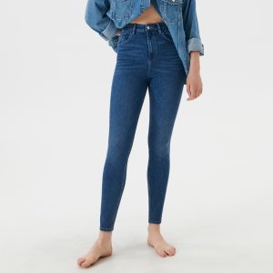 Blugi high waist skinny - Bleumarin