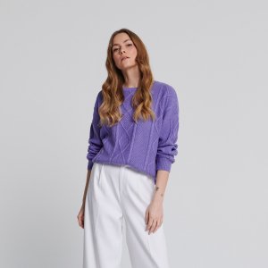 Pulover cu model decorativ - Roz