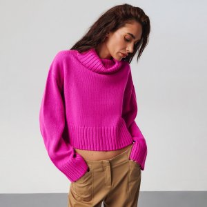 Pulover cu guler rulat - Violet