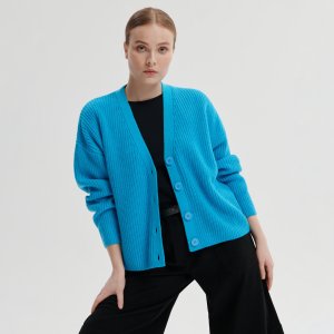 Cardigan din jerseu - Albastru