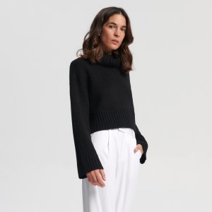 Pulover cu guler rulat - Negru