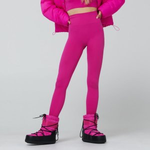 Colanți din tricot striat - Roz