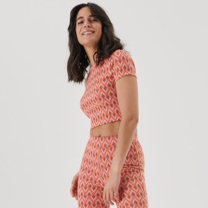 Top scurt, cu model - Multicolor