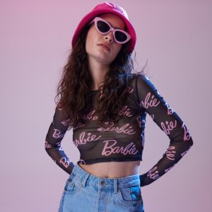 Top scurt Barbie - Negru