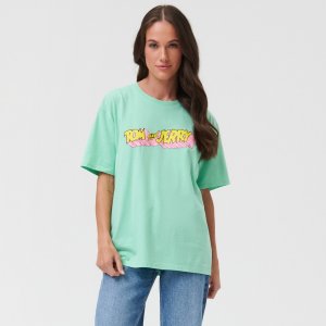 Tricou cu imprimeu Tom & Jerry - Turcoaz