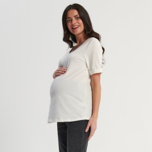 Tricou MAMĂ cu conținut ridicat de bumbac - Ivory