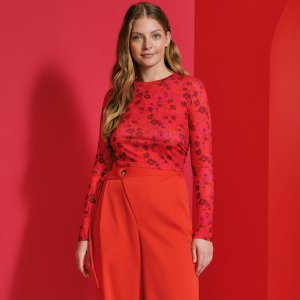 Crop top cu șnur decorativ - Violet