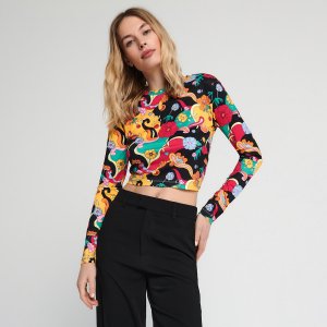 Crop top cu șnur decorativ - Multicolor