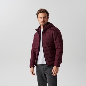 Geacă matlasată, cu glugă - Bordo