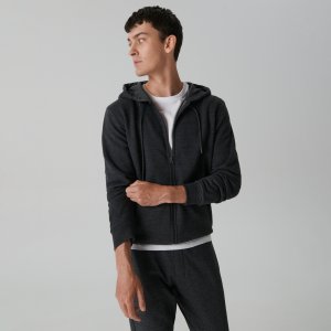 Hanorac basic cu fermoar - Gri