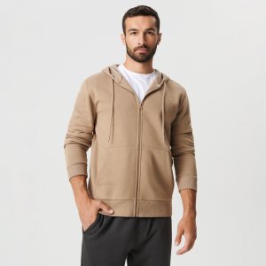 Bluză cu fermoar lung - Bej