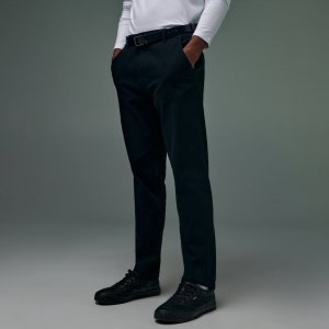 Pantaloni chino cu curea - Negru