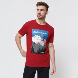 Tricou din bumbac cu imprimeu - Roșu