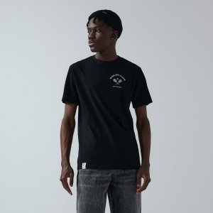 Tricou cu mânecă lungă și imprimeu - Negru