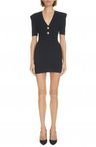Pointelle Body-Con Sweater Minidress