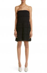 Valencia Pleated Tiered Strapless Silk Minidress