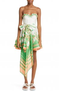 High Tide Linen & Silk Bustier Minidress