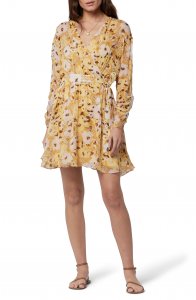 Clara Floral Long Sleeve Silk Minidress