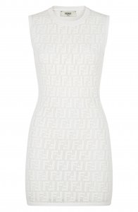 FF Logo Open Knit Body-Con Minidress