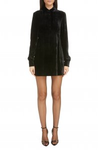 Long Sleeve Crushed Velvet Minidress