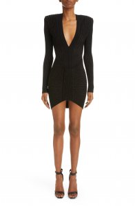 Pharoan Stripe Body-Con Knit Minidress