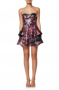 Hens Strapless Sequin Minidress