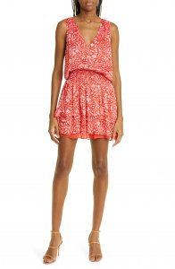 Astrid Smocked Waist Metallic Minidress