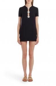 Embellished Star Crepe Couture Minidress