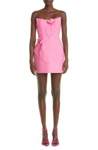 Floral Appliqué Strapless Minidress