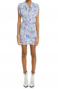 Bemaya Ruched Stretch Silk Minidress