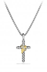 Cross Necklace with Pavé Diamonds