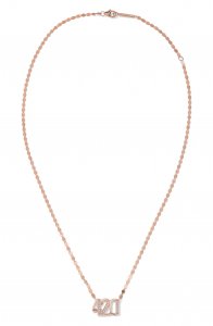 Diamond 3 Number Pendant Necklace