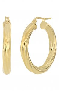 Cleo 14K Gold Twisted Hoop Earrings