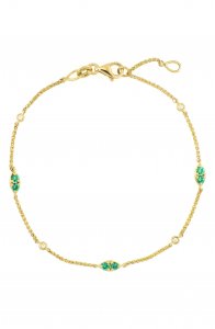 El Mar Diamond & Emerald Station Bracelet