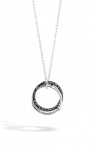 'Bamboo - Lava' Circle Pendant Necklace