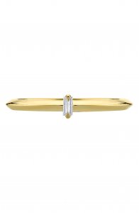 Petite Knife Edge Vertical Baguette White Diamond Ring