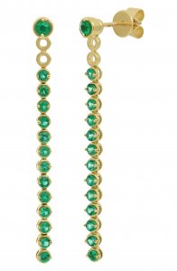 El Mar Emerald Two-Way Drop Jacket Earrings