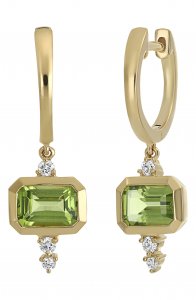 Iris Peridot Huggie Hoop Earrings