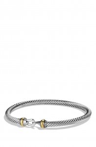 Cable Buckle Bracelet with Gold, 4mm