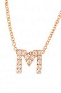 18k Gold Pavé Diamond Initial Pendant Necklace