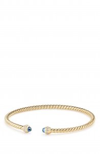 Cable Spira Bracelet in 18K Gold with Diamonds, 3mm