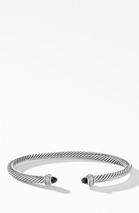 4mm Cable Classic Bracelet with Semiprecious Stones & Diamonds