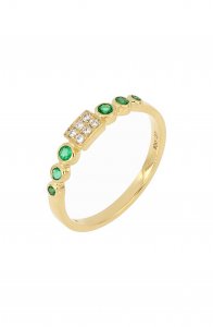 El Mar Diamond & Emerald Stackable Ring