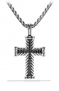 Chevron Cross Enhancer with Black Diamonds