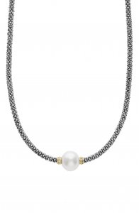 Luna Pearl Station Collar Necklace