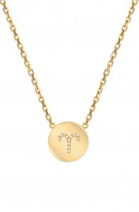 Framed Diamond Zodiac Sign Pendant Necklace